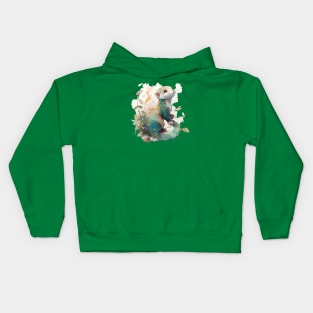 Watercolor peaceful ferret scene Kids Hoodie